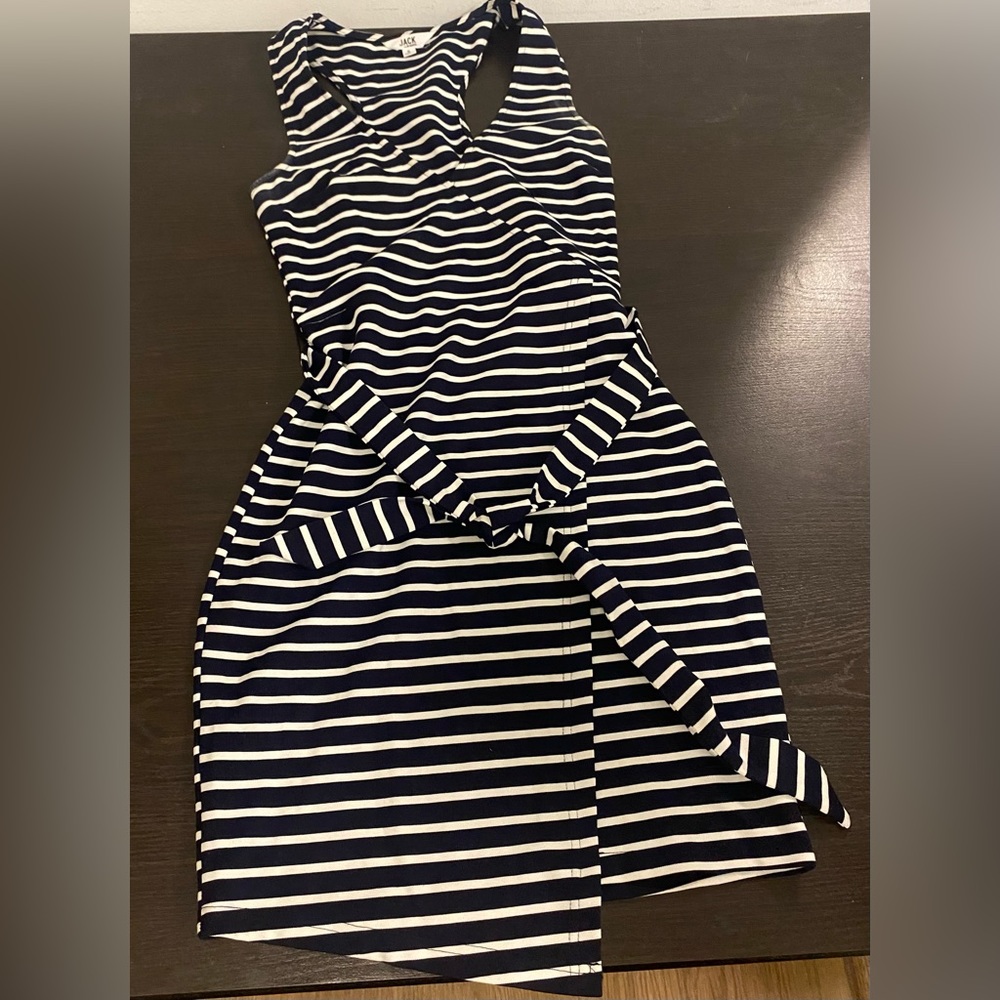 Womes Jack Navy & White stripe dress, size small